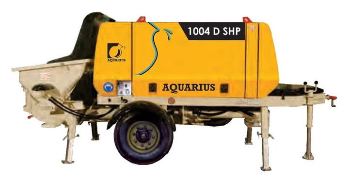 Trailer-mounted stationary concrete pump