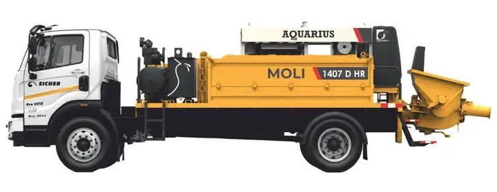 Truck-mounted concrete line pump