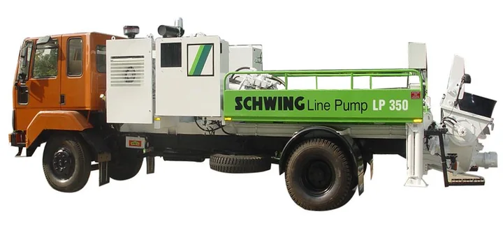 Truck-mounted concrete line pump