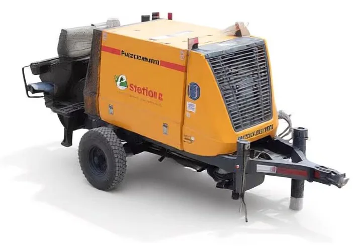 Trailer-mounted stationary concrete pump